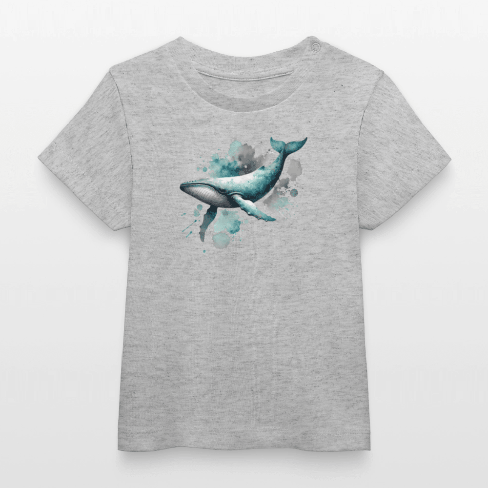 Baby Organic Cotton T-shirt (Whale Watercolour Art) - Tiny Tugz™