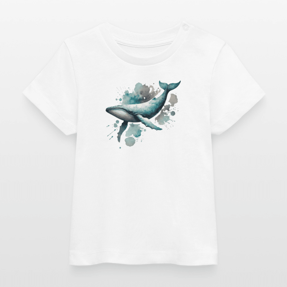 Baby Organic Cotton T-shirt (Whale Watercolour Art) - Tiny Tugz™