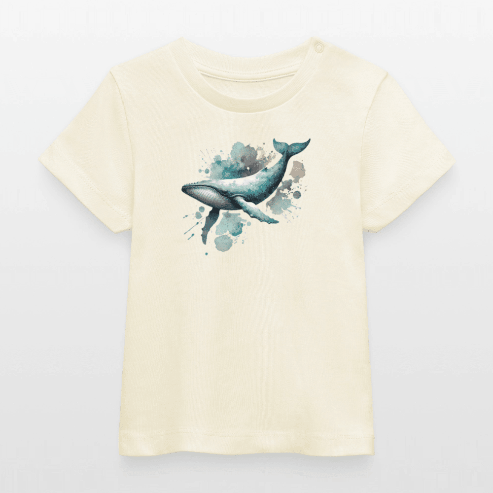 Baby Organic Cotton T-shirt (Whale Watercolour Art) - Tiny Tugz™