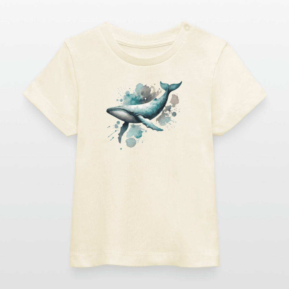 Baby Organic Cotton T-shirt (Whale Watercolour Art) - Tiny Tugz™