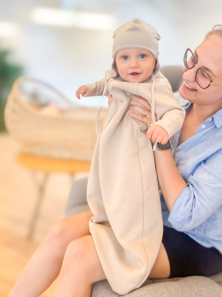 Baby Sleeping Bag 1.0 TOG (All-Year) – Beige, 6–24 Months - Tiny Tugz™