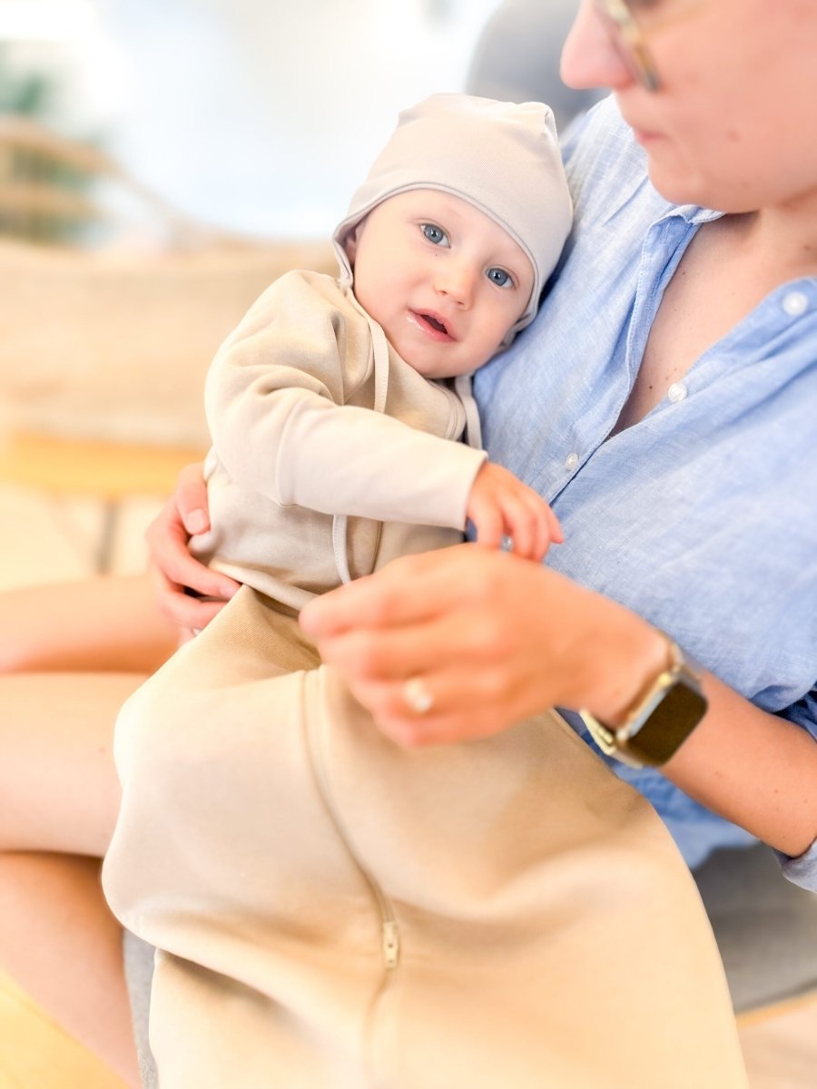 Baby Sleeping Bag 1.0 TOG (All-Year) – Beige, 6–24 Months - Tiny Tugz™