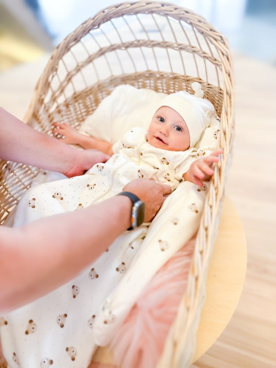Baby Sleeping Bag 2.5 TOG (Warm) – Beige / White, 6–24 Months - Tiny Tugz™