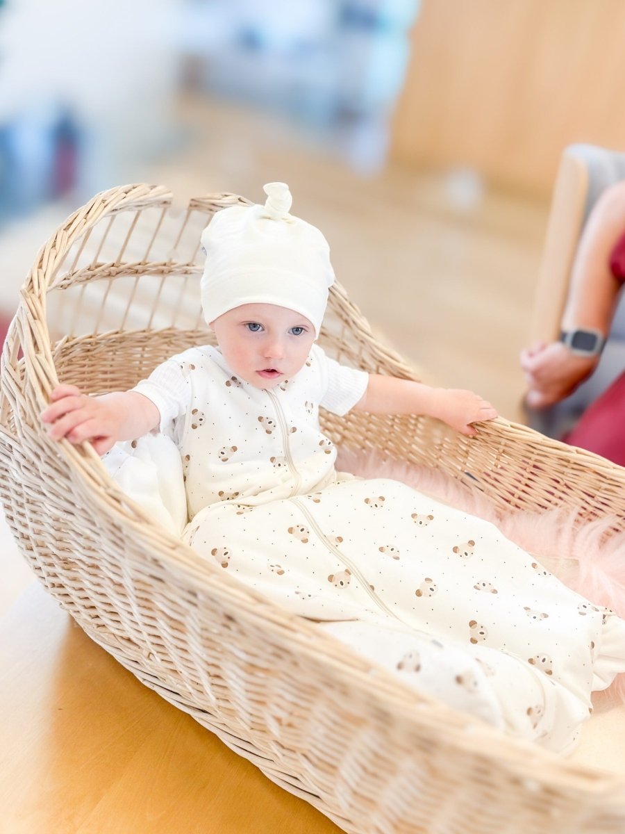 Baby Sleeping Bag 2.5 TOG (Warm) – Beige / White, 6–24 Months - Tiny Tugz™