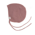 Knitted Wool Baby Bow Hat - Merino Wool - Haze