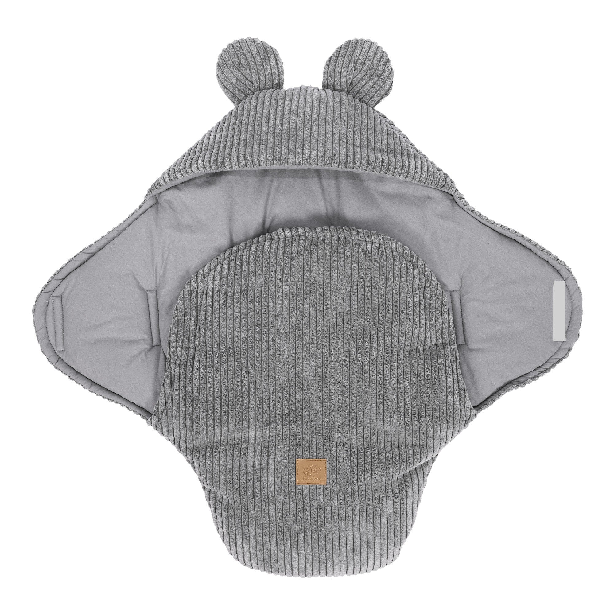Baby Swaddle with Bear Ears – Grey