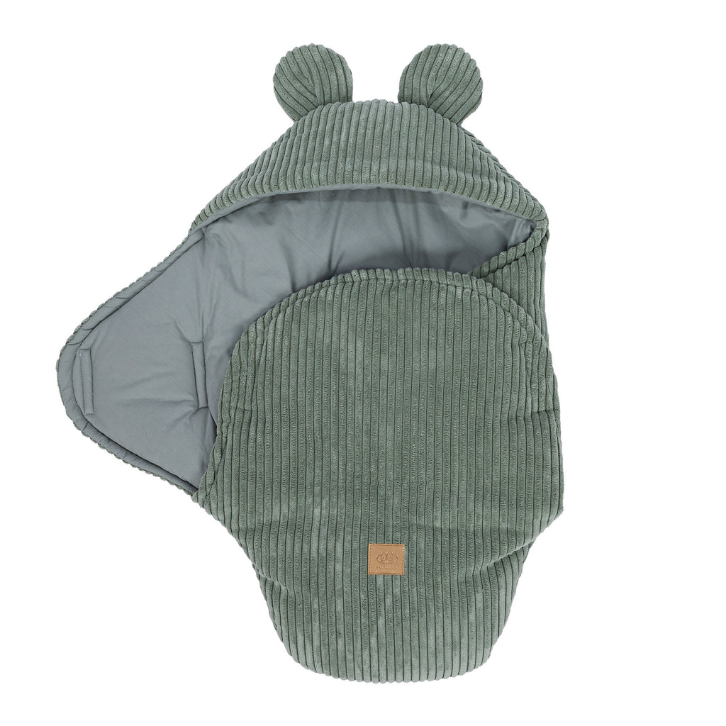 Baby Swaddle with Bear Ears – Olive Green