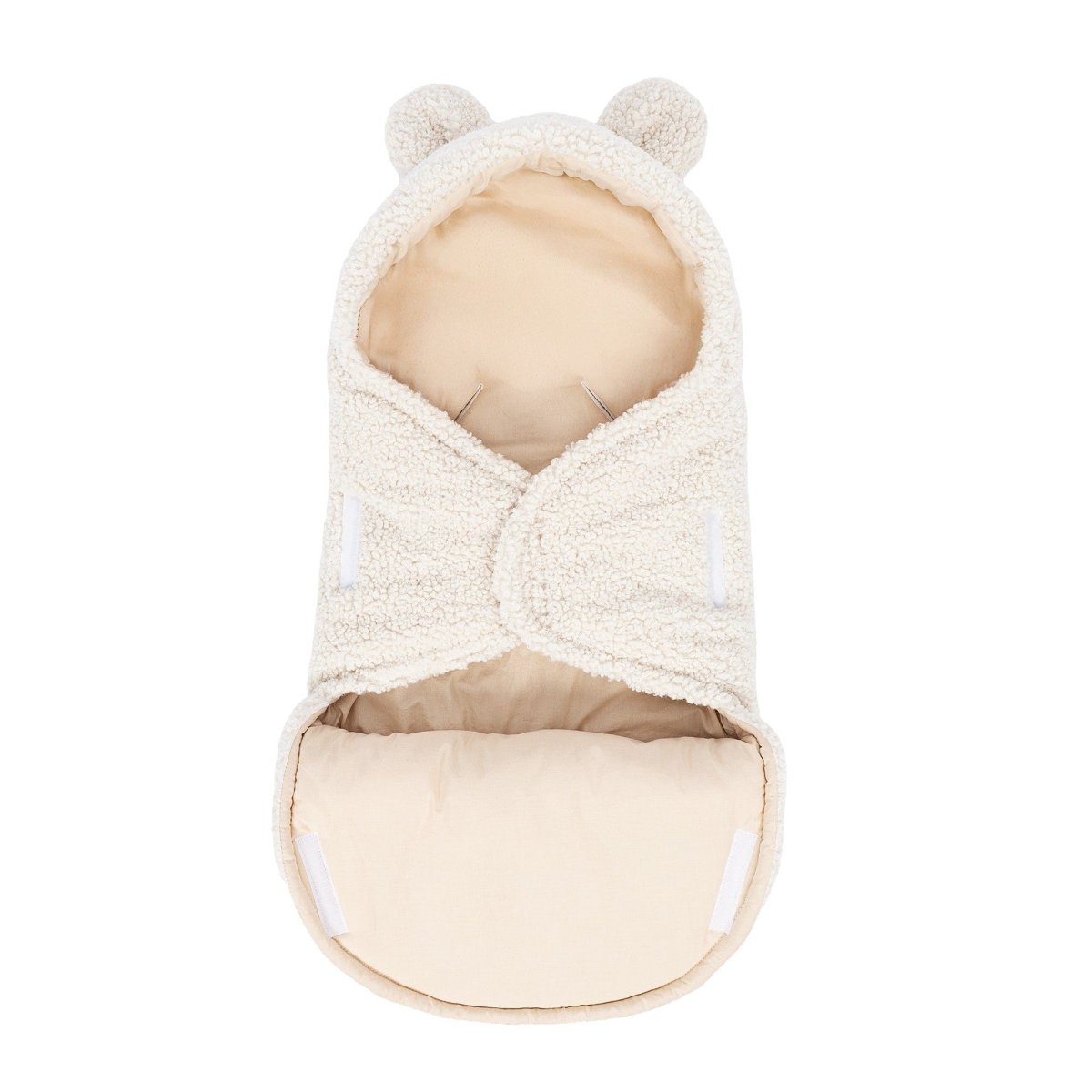 Baby Swaddle with Cotton Lining & Boucle Exterior (Cream) - Tiny Tugz™
