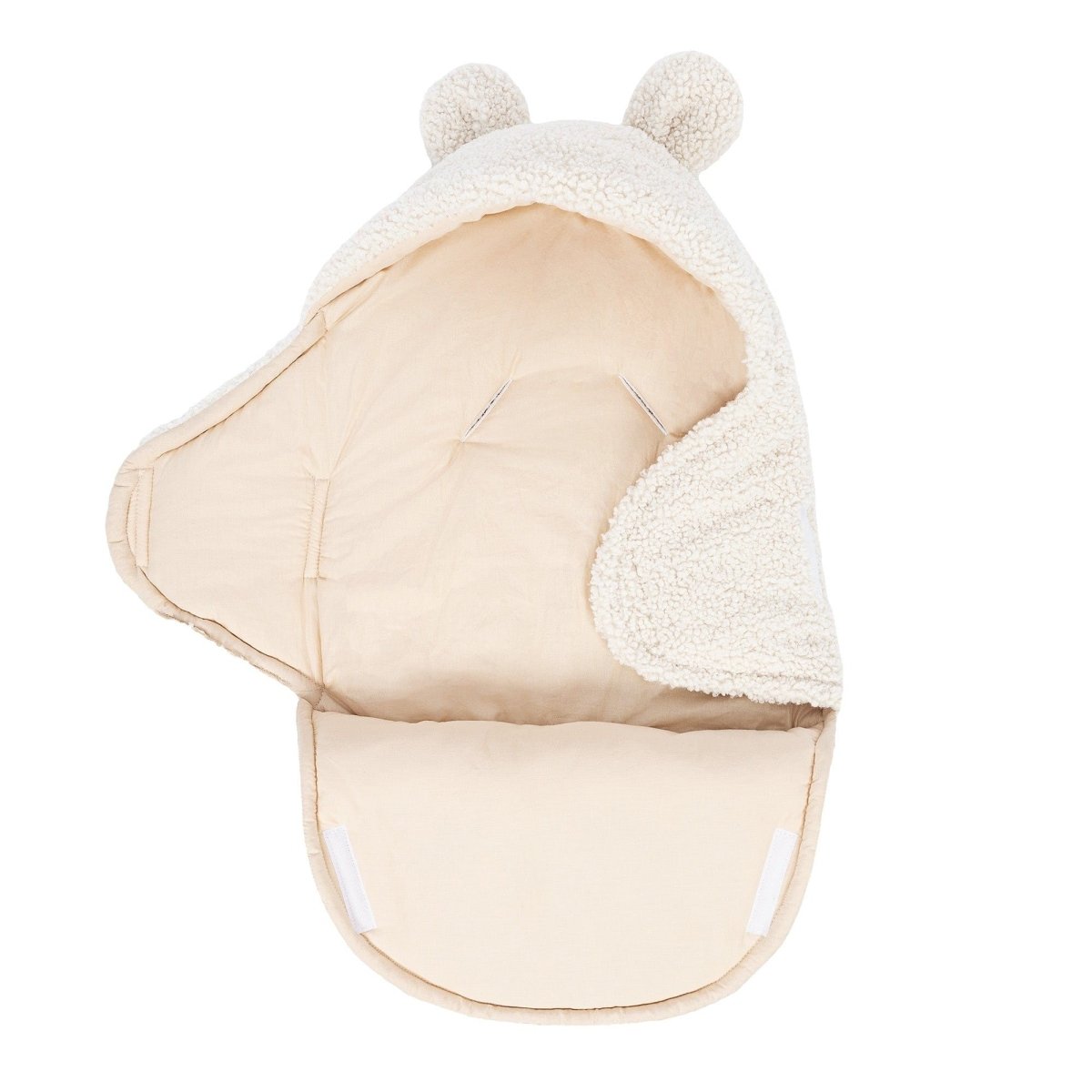 Baby Swaddle with Cotton Lining & Boucle Exterior (Cream) - Tiny Tugz™