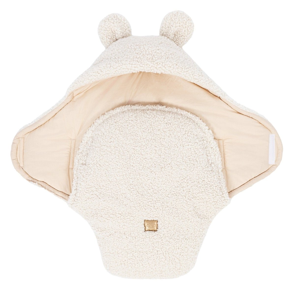 Baby Swaddle with Cotton Lining & Boucle Exterior (Cream) - Tiny Tugz™