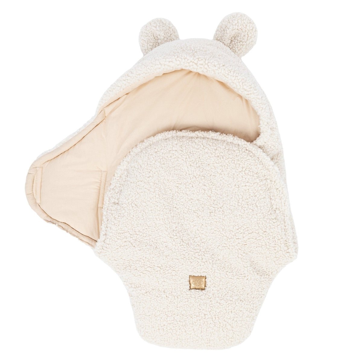Baby Swaddle with Cotton Lining & Boucle Exterior (Cream) - Tiny Tugz™