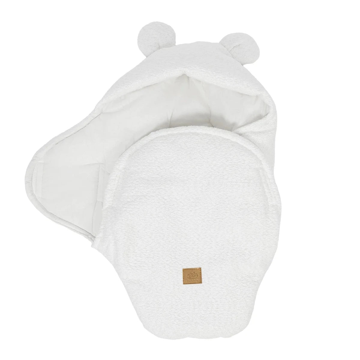 Baby Swaddle with Cotton Lining & Boucle Exterior (White) - Tiny Tugz™