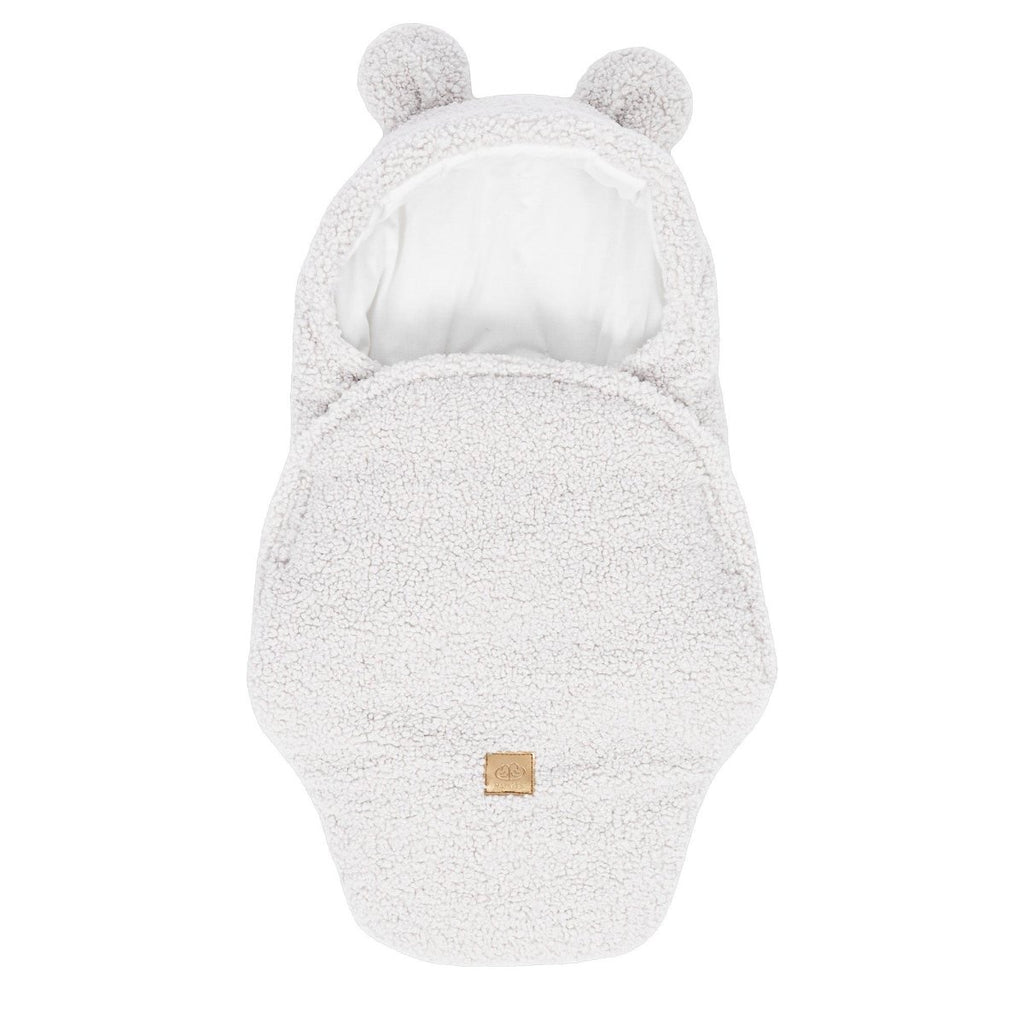 Baby Swaddle with Cotton Lining & Boucle Exterior (White) - Tiny Tugz™