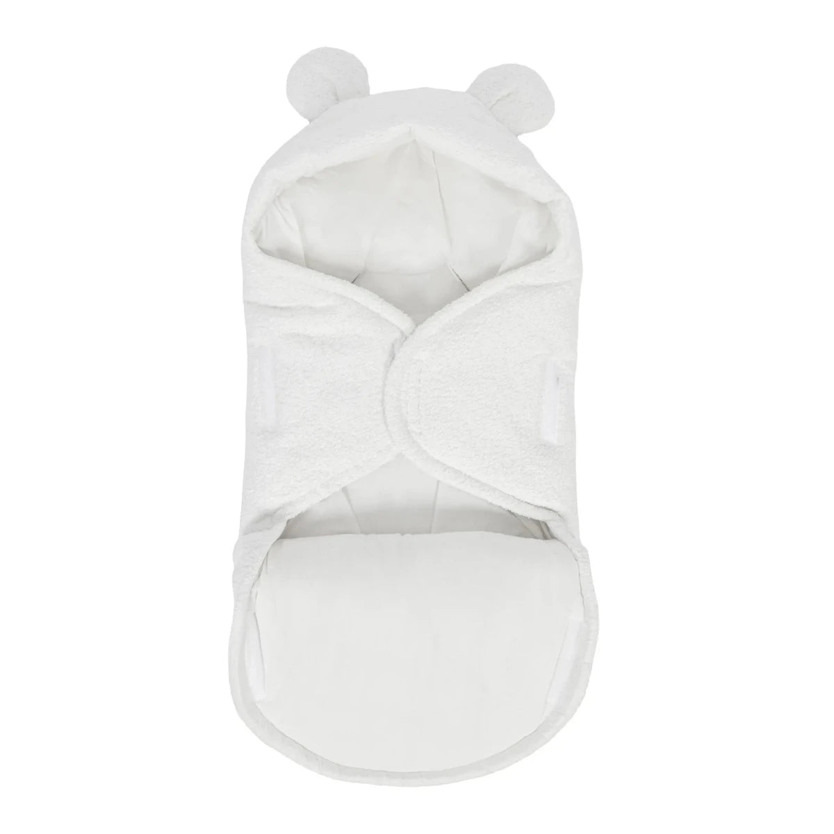 Baby Swaddle with Cotton Lining & Boucle Exterior (White) - Tiny Tugz™