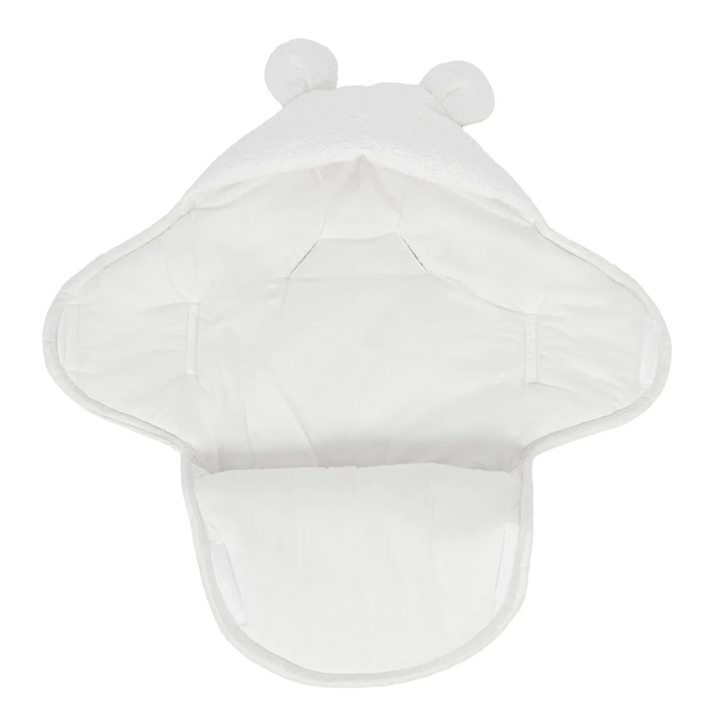Baby Swaddle with Cotton Lining & Boucle Exterior (White) - Tiny Tugz™