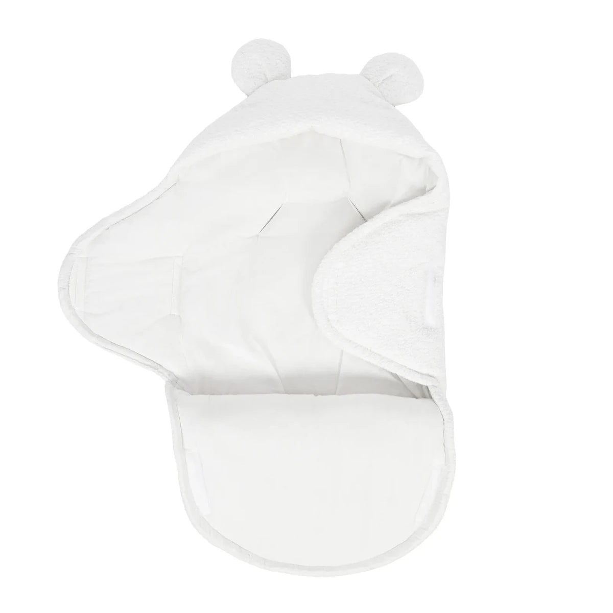 Baby Swaddle with Cotton Lining & Boucle Exterior (White) - Tiny Tugz™