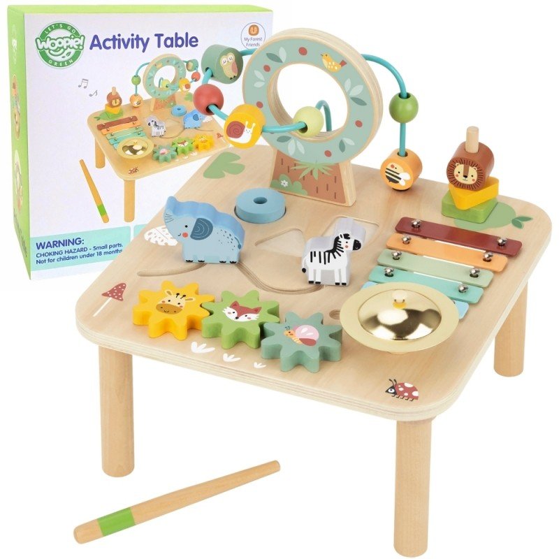 Baby & Toddlers Wooden Sensory & Motor Skills Activity Table - Tiny Tugz™