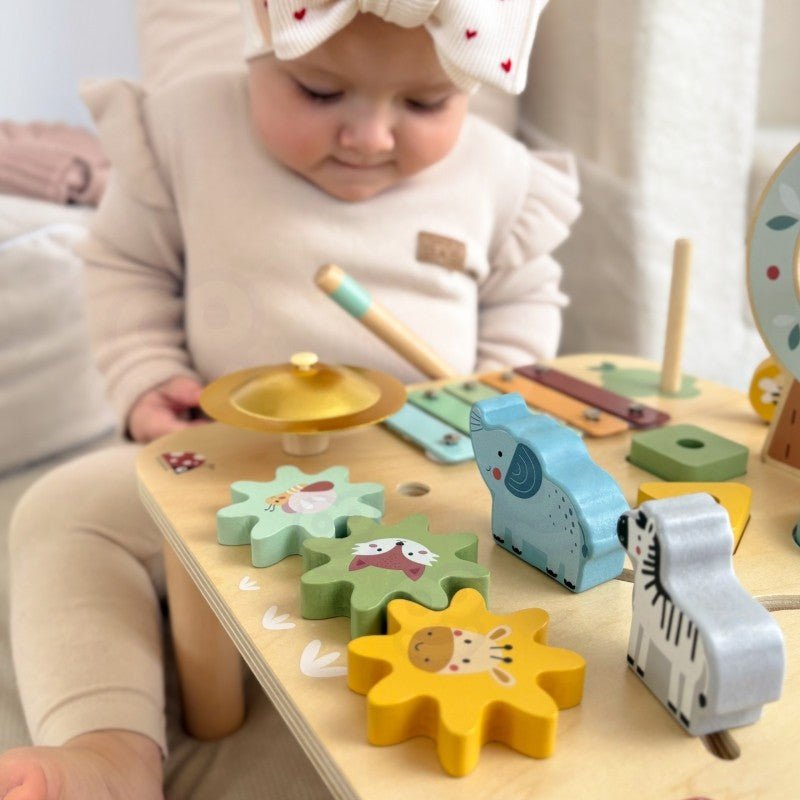 Baby & Toddlers Wooden Sensory & Motor Skills Activity Table - Tiny Tugz™