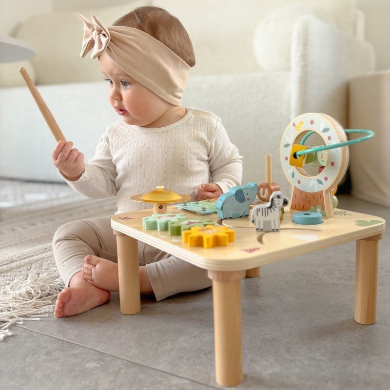 Baby & Toddlers Wooden Sensory & Motor Skills Activity Table - Tiny Tugz™