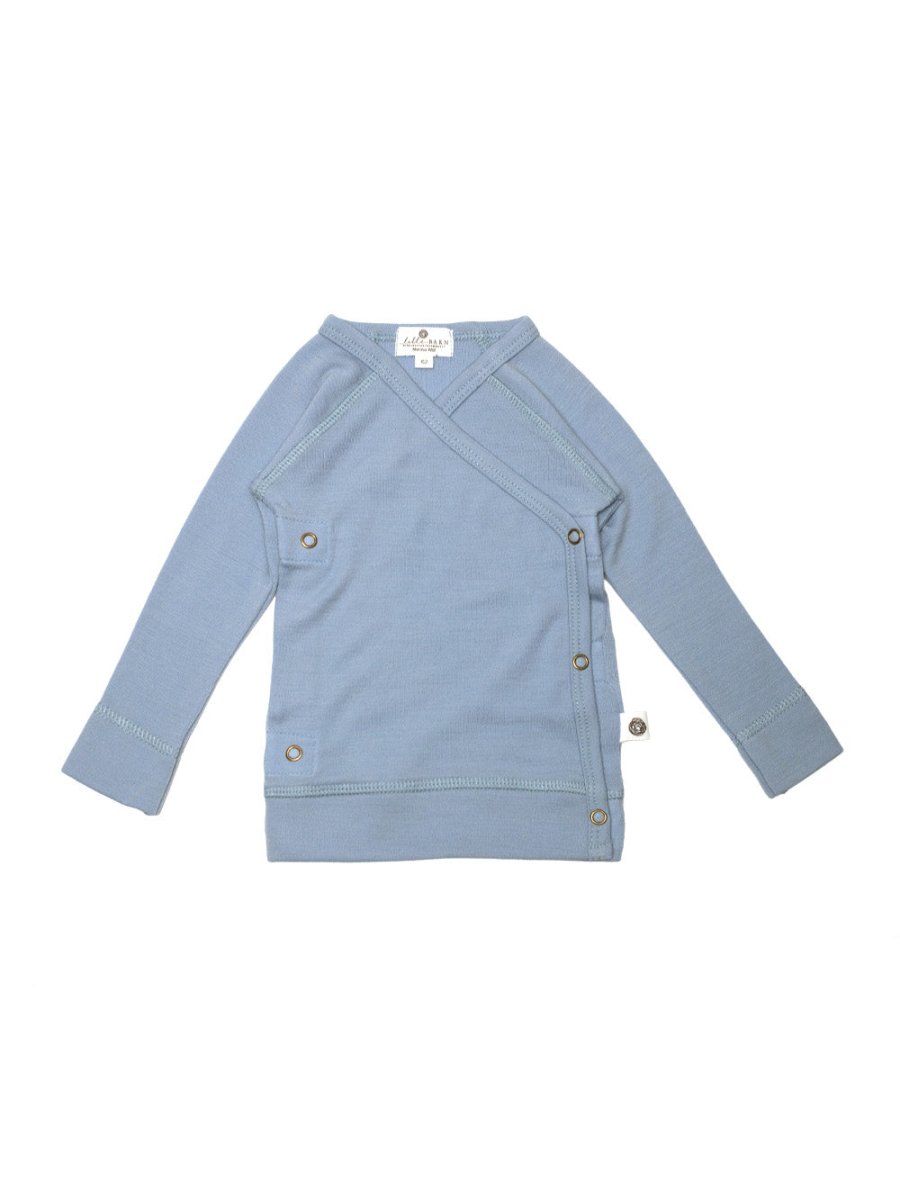 Baby Wool Wrap Sweater - Merino Wool - Blue Fog - Tiny Tugz™