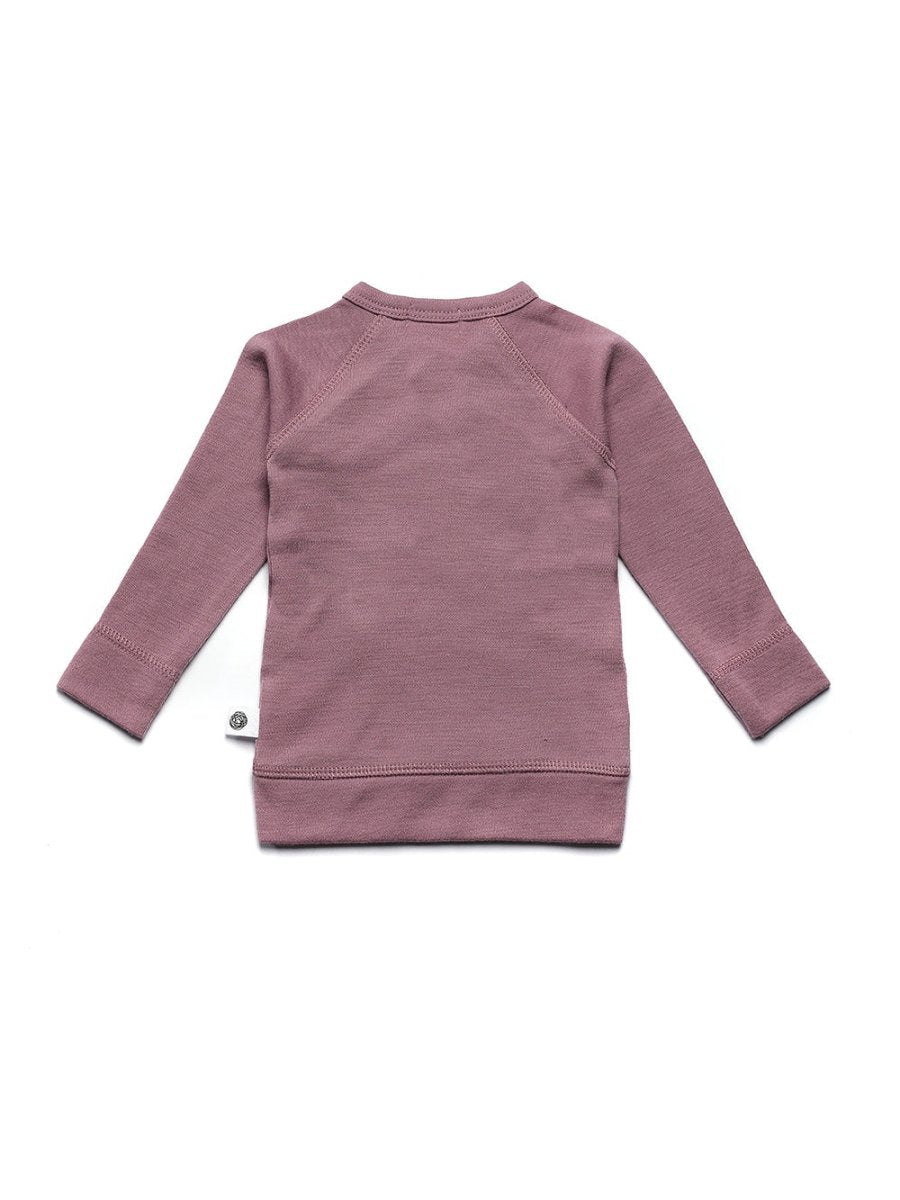 Baby Wool Wrap Sweater - Merino Wool - Grape Shake - Tiny Tugz™