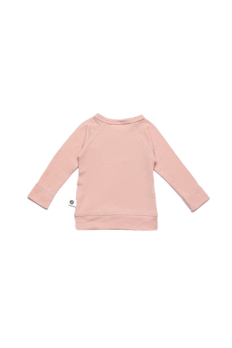 Baby Wool Wrap Sweater - Merino Wool - Misty Rose - Tiny Tugz™