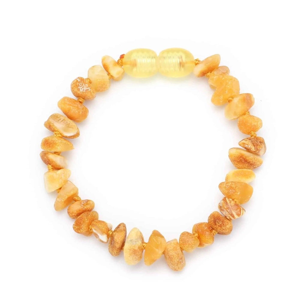 Baby/Child - Amber Bracelet - Chips, Raw Beads - 14cm - Butter - Tiny Tugz™