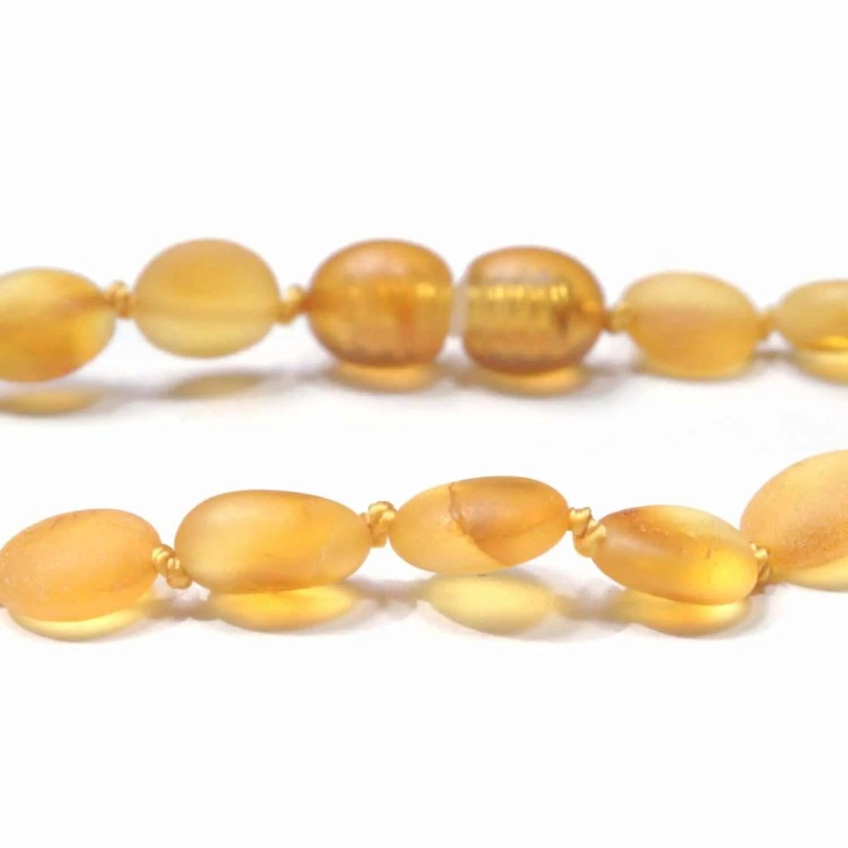 Baby/Child - Amber Bracelet - Oval Raw Beads - Honey - 14cm - Tiny Tugz™