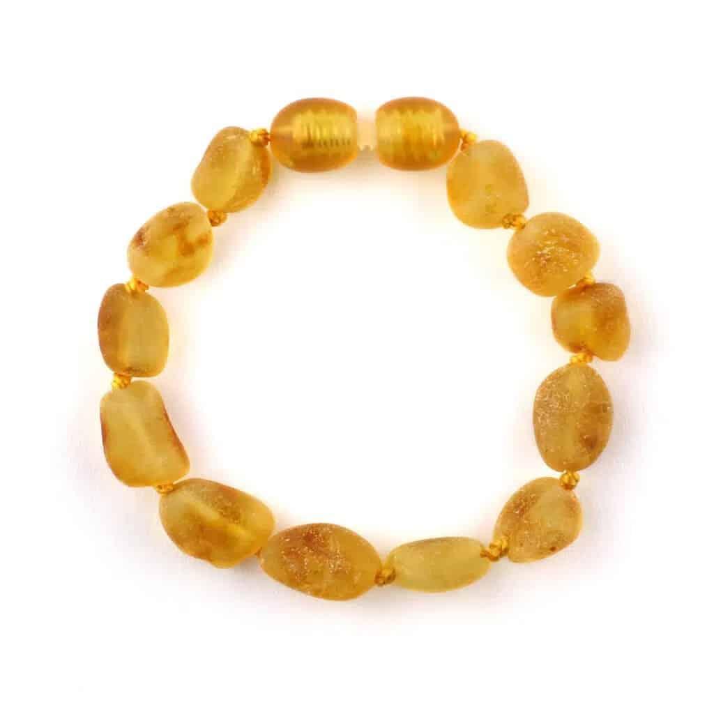 Baby/Child - Amber Bracelet - Oval Raw Beads - Honey - 14cm - Tiny Tugz™