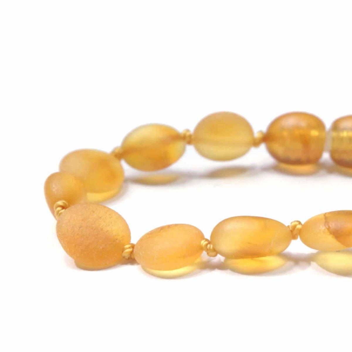 Baby/Child - Amber Bracelet - Oval Raw Beads - Honey - 14cm - Tiny Tugz™