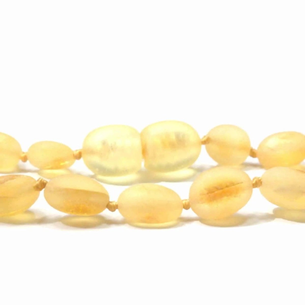 Baby/Child - Amber Bracelet - Oval Raw Beads - Lemon - 14cm - Tiny Tugz™