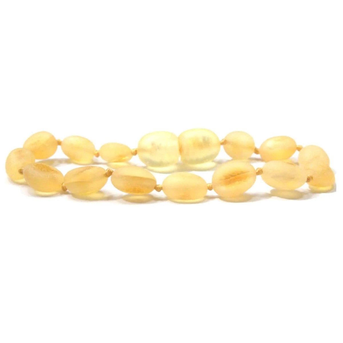 Baby/Child - Amber Bracelet - Oval Raw Beads - Lemon - 14cm - Tiny Tugz™