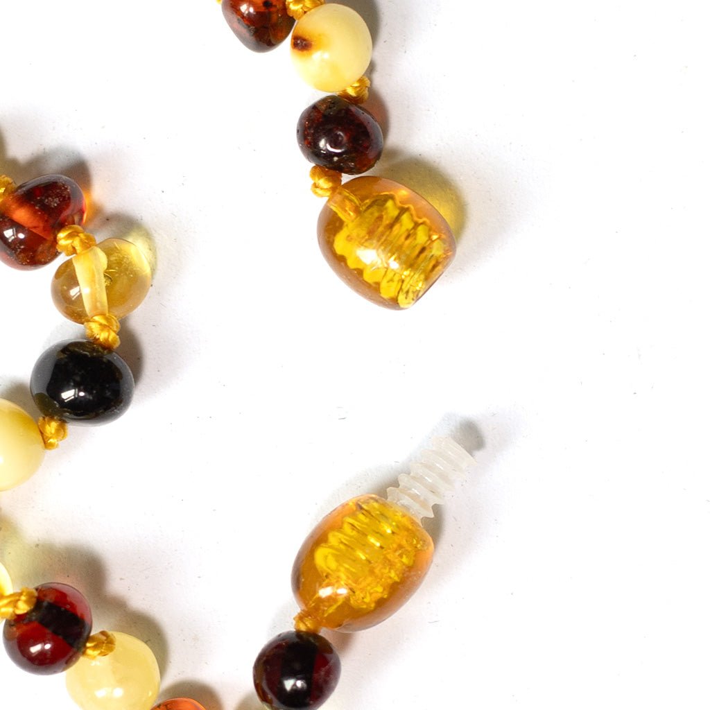 Baby/Child - Amber Bracelet - Round Beads - 14cm - Mixed Colors - Tiny Tugz™