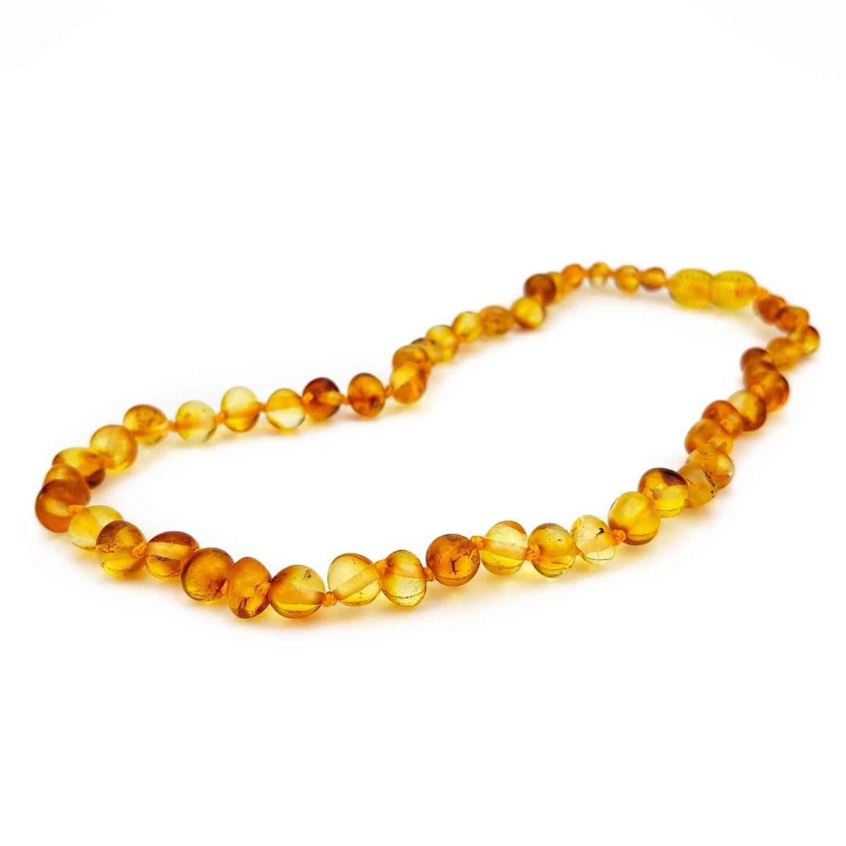 Baby/Child - Amber Necklace - Honey - Polished Round Beads - 33cm - Tiny Tugz™
