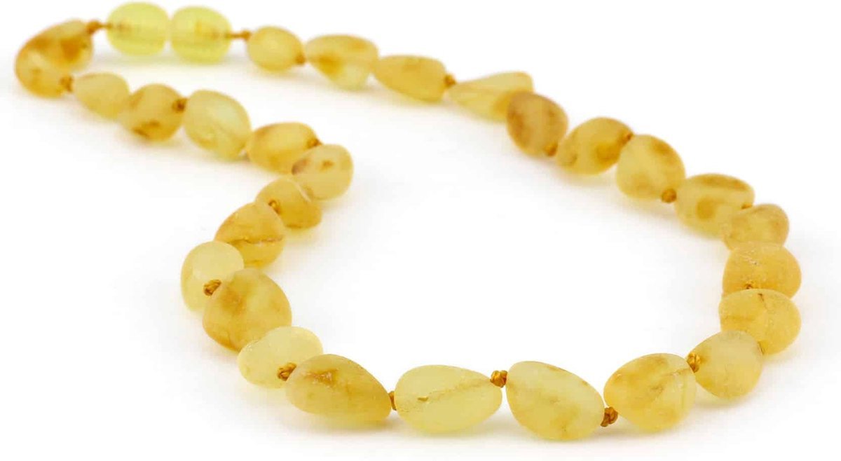 Baby/Child - Amber Necklace - Lemon - Oval Raw Beads - 33cm - Tiny Tugz™