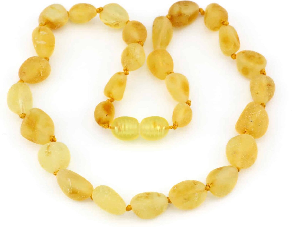 Baby/Child - Amber Necklace - Lemon - Oval Raw Beads - 33cm - Tiny Tugz™