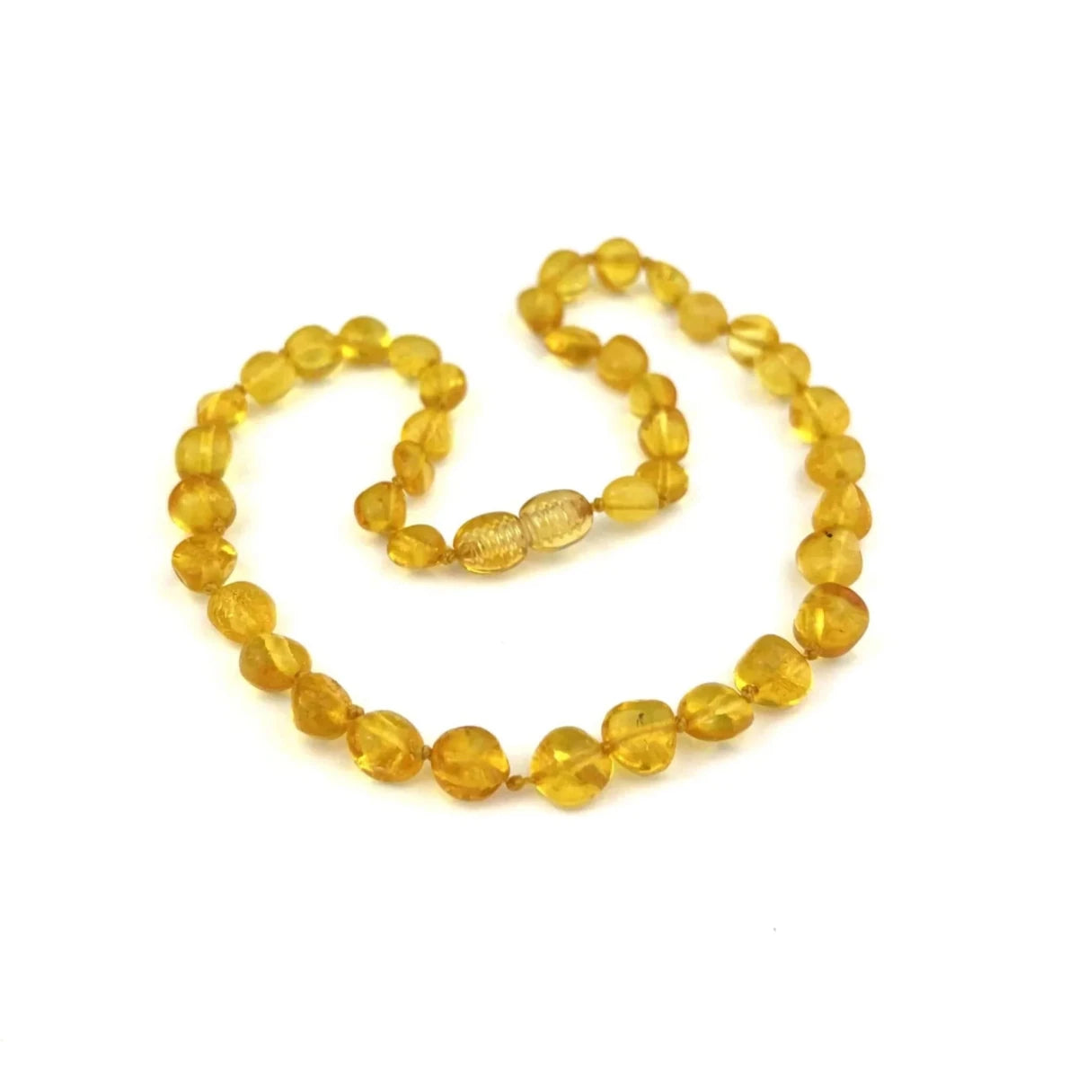 Baby/Child - Amber Necklace - Lemon Round Beads - 33cm - Tiny Tugz™