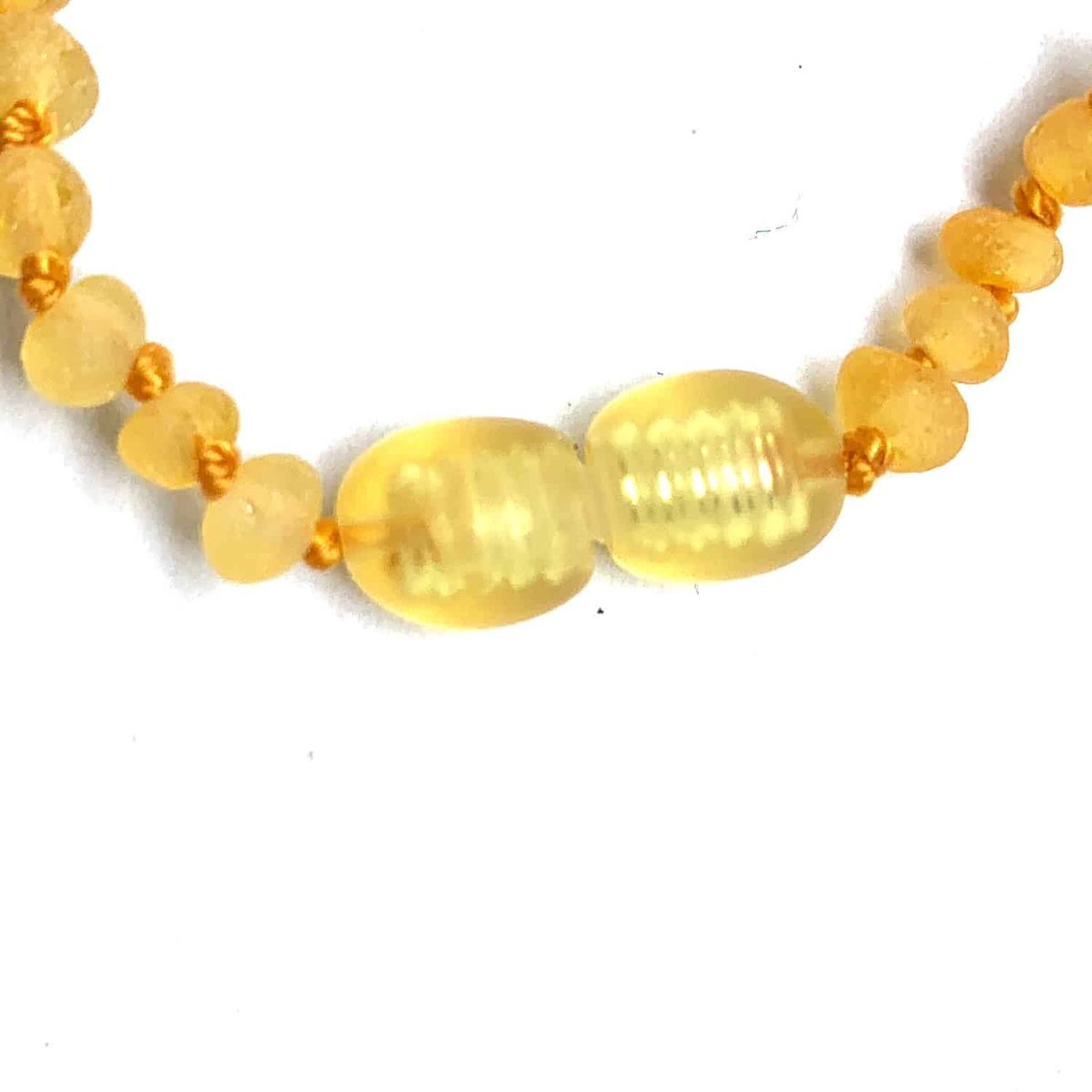 Baby/Child - Amber Necklace - Lemon - Semi-Round Raw Beads - 33cm - Tiny Tugz™