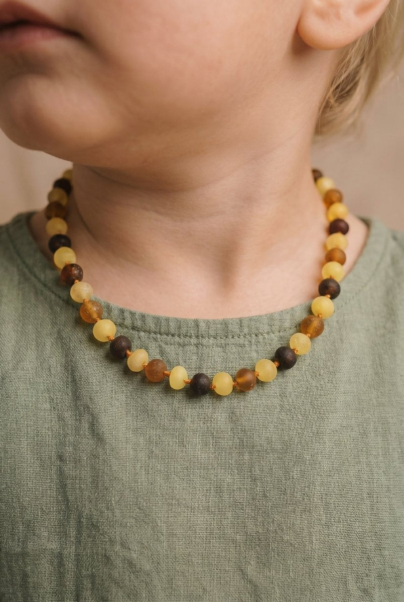 Baby/Child - Amber Necklace - Raw Round Beads - 33cm - 4 Colors - Tiny Tugz™