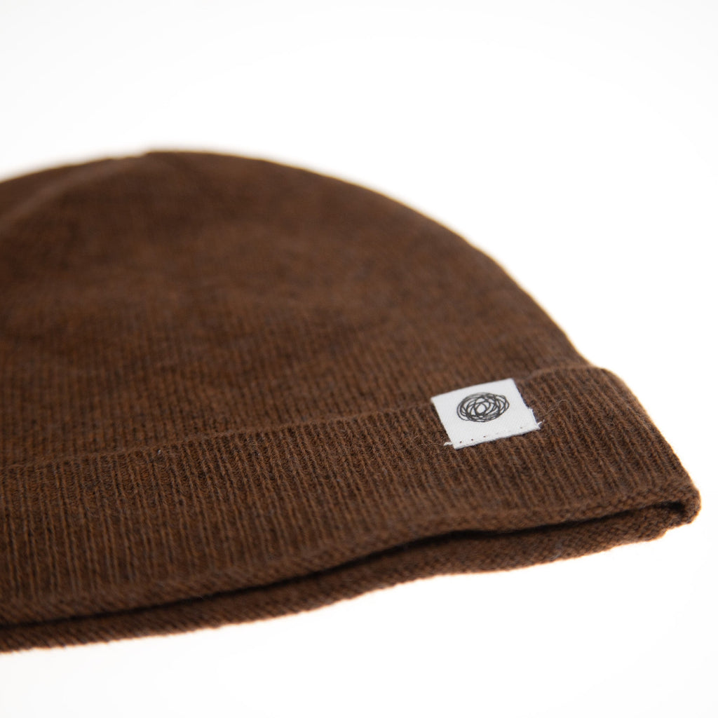 Knitted Wool Baby Hat - Merino Wool - Brunette
