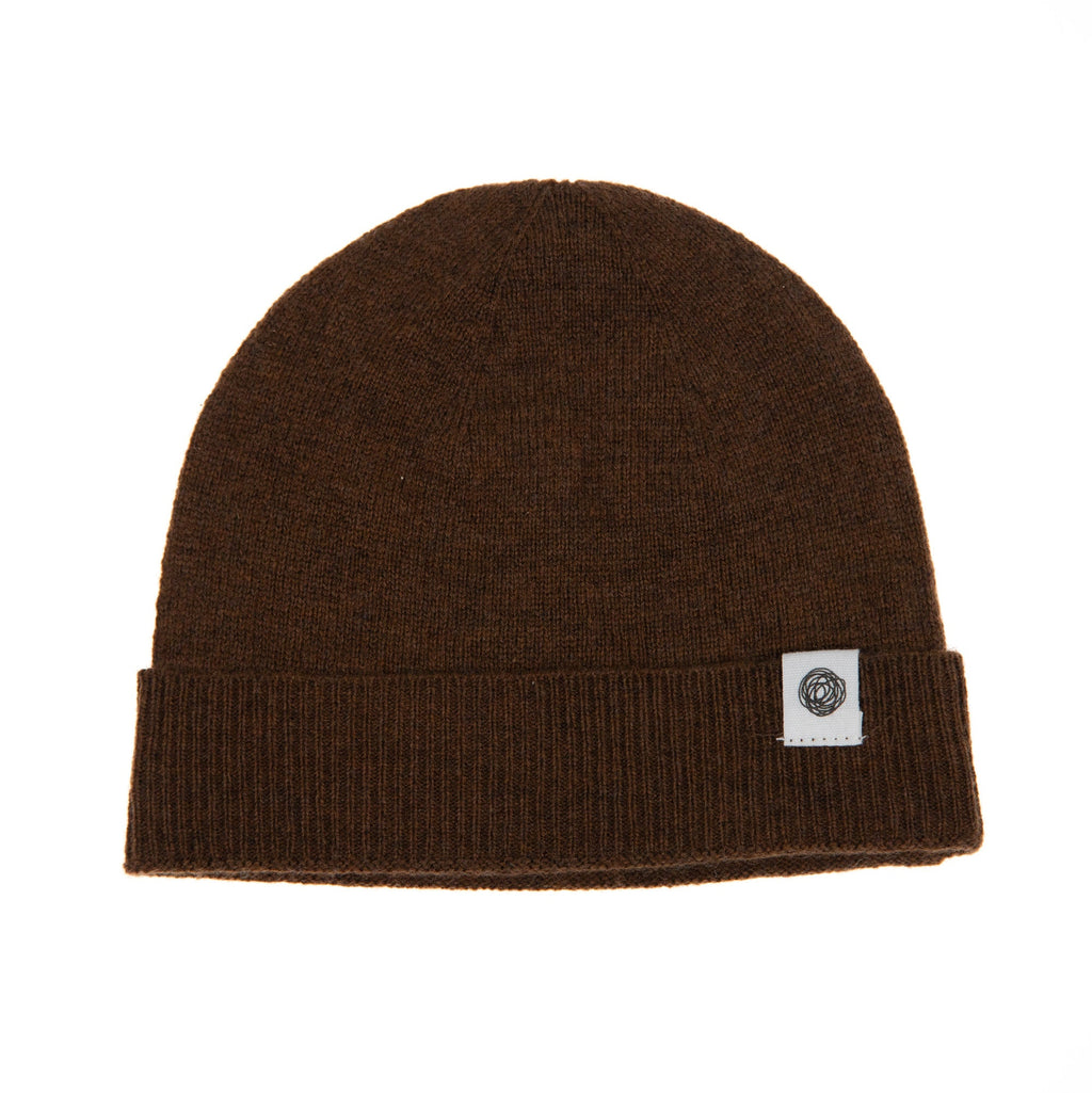 Knitted Wool Baby Hat - Merino Wool - Brunette