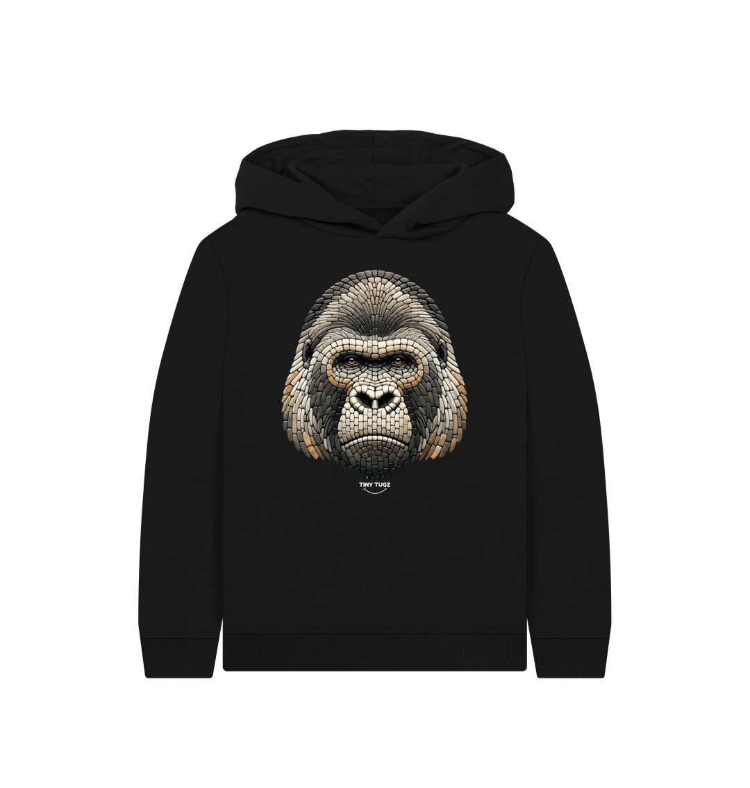 Black Printed Kids Hoodie