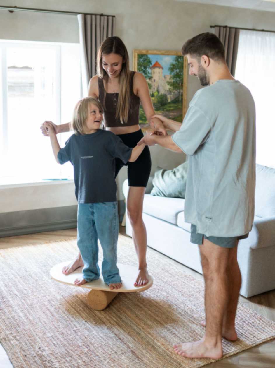 Kids & Teens Rectangular Balance Board & Roller Set – Small