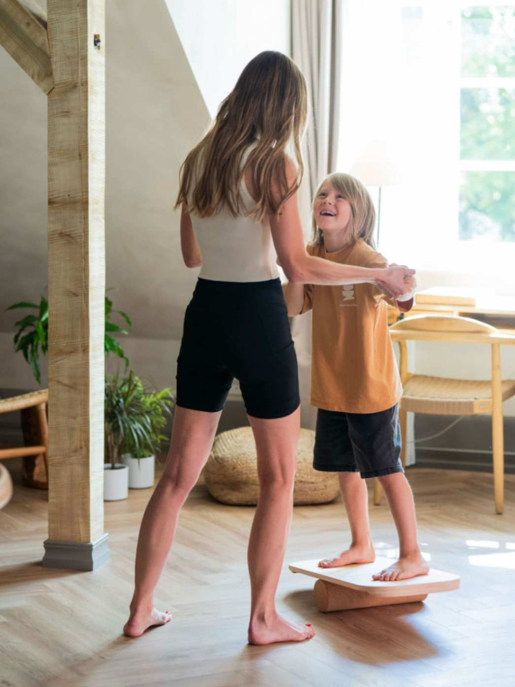 Kids & Teens Rectangular Balance Board & Roller Set – Small