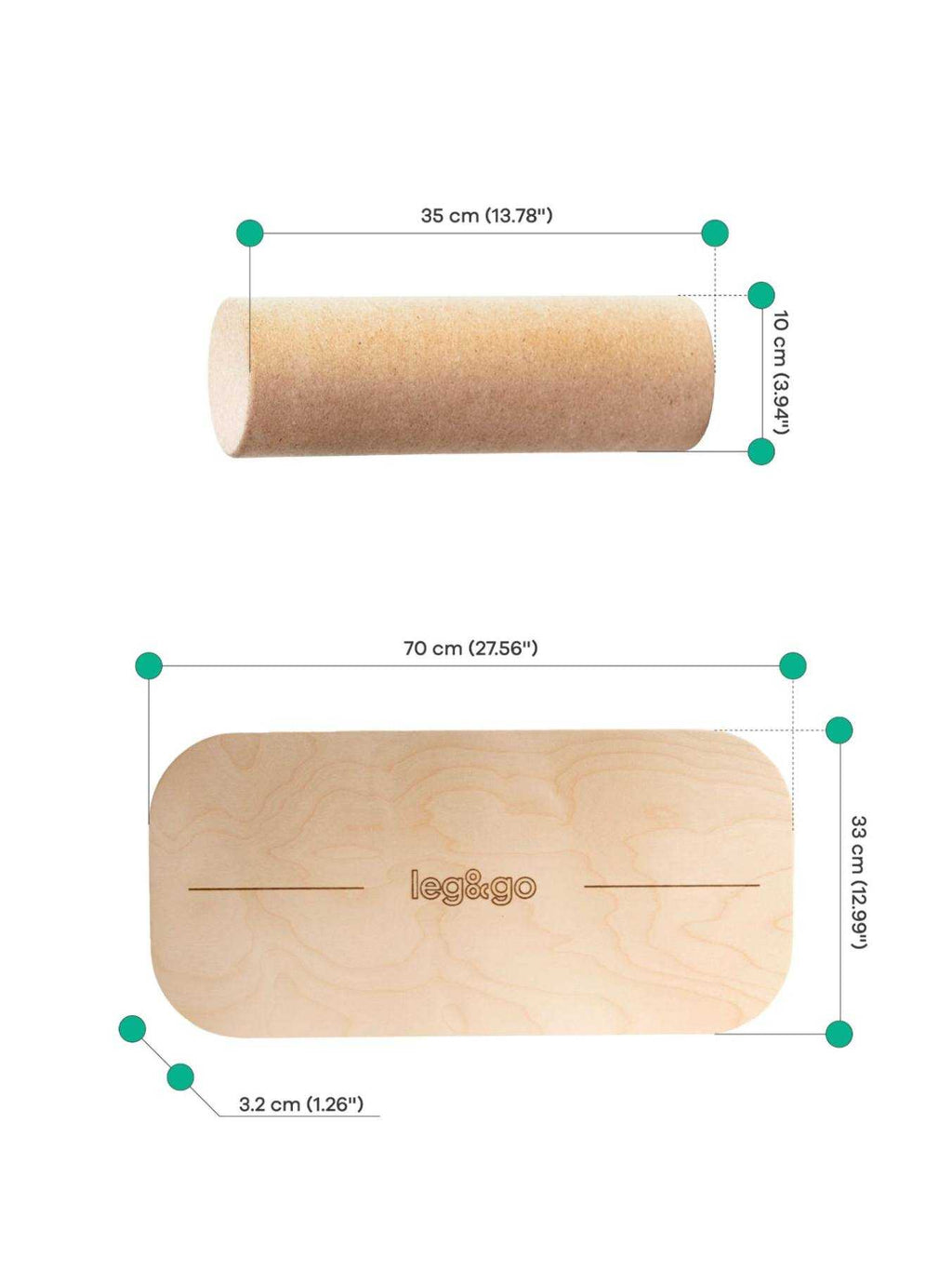 Kids & Teens Rectangular Balance Board & Roller Set – Small