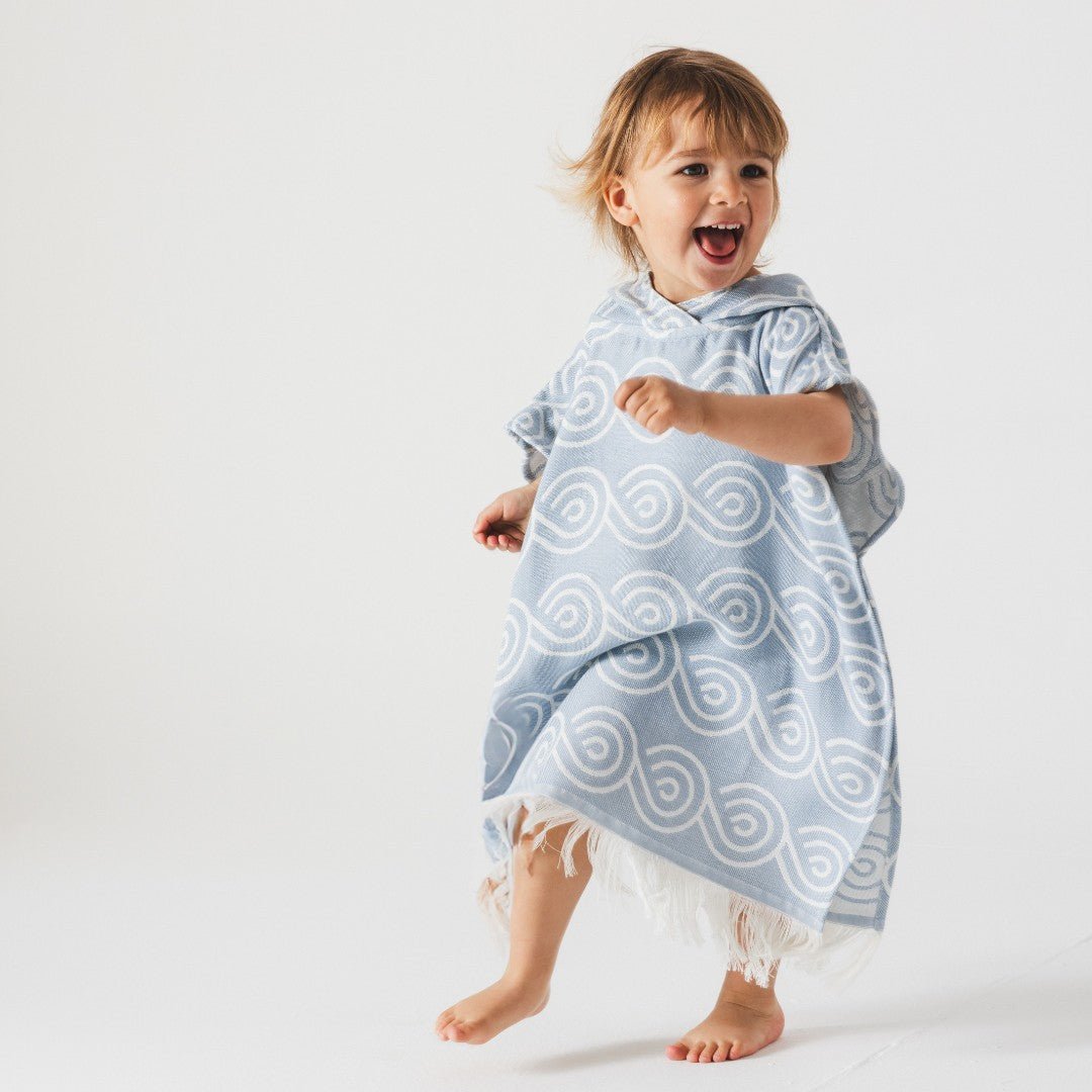 Bamboo Kids Bath Poncho (Light Blue) - Tiny Tugz™