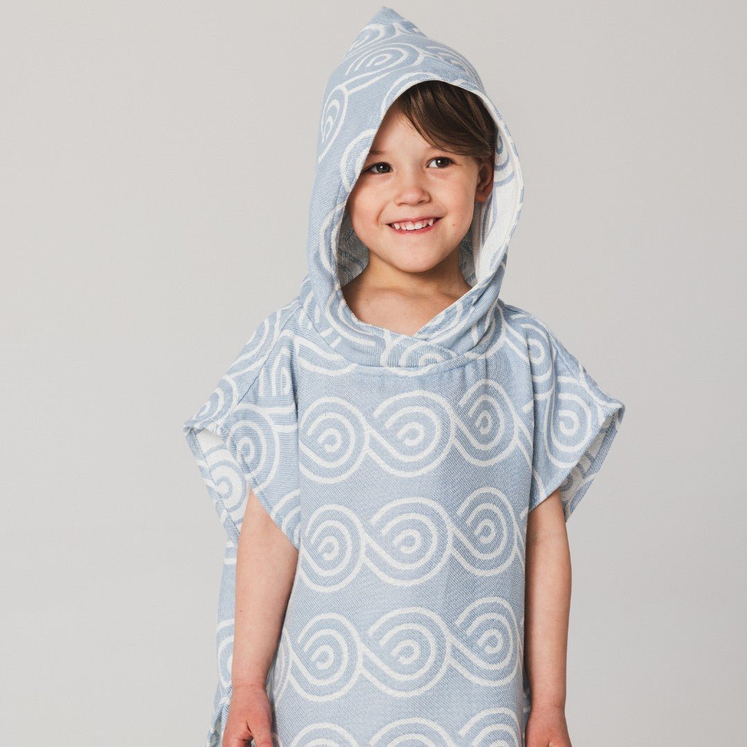 Bamboo Kids Bath Poncho (Light Blue) - Tiny Tugz™