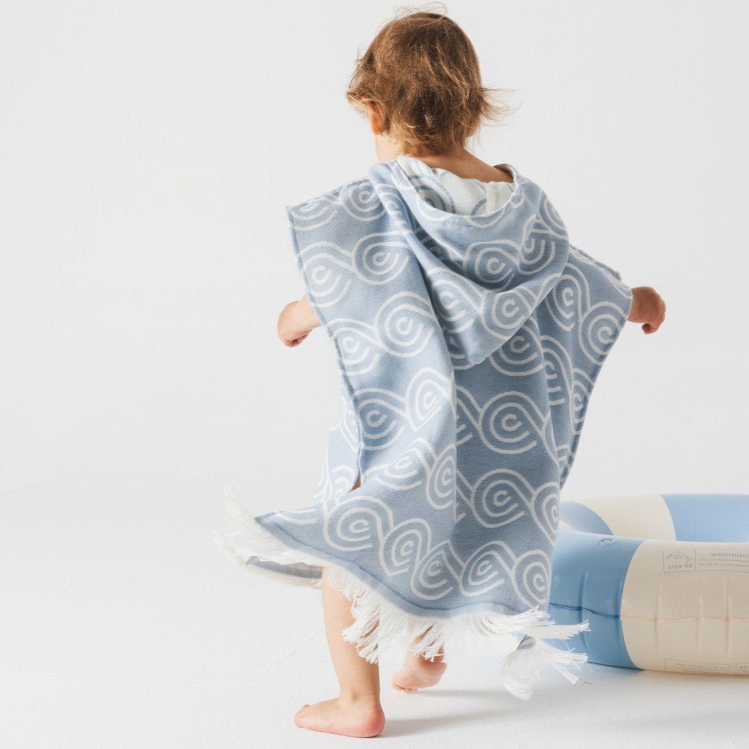Bamboo Kids Bath Poncho (Light Blue) - Tiny Tugz™