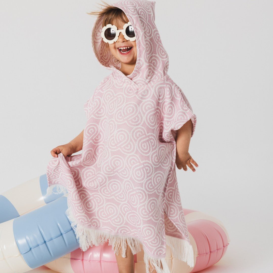 Bamboo Kids Bath Poncho (Rose) - Tiny Tugz™