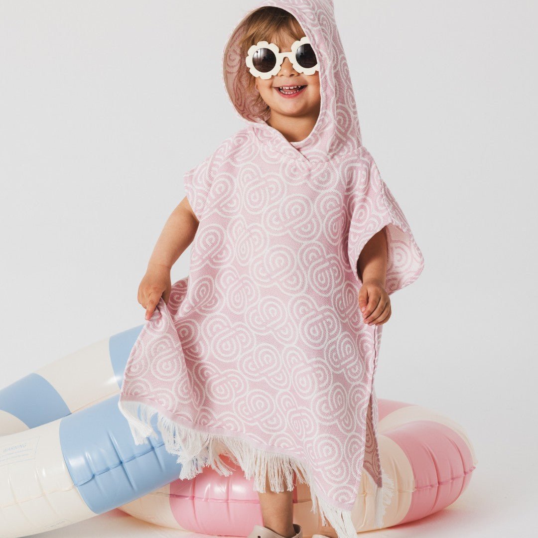 Bamboo Kids Bath Poncho (Rose) - Tiny Tugz™
